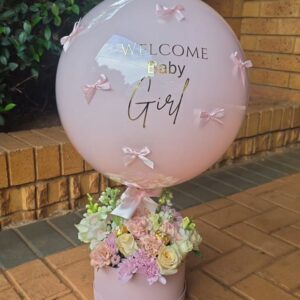 The "Welcome Baby Girl" Floral Bubble